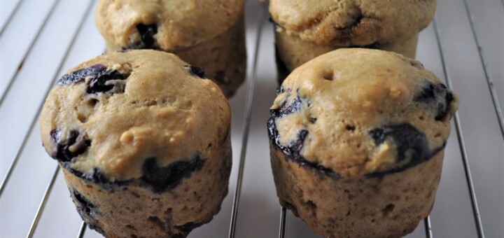 Whole Wheat Blueberry muffins (Eggless)